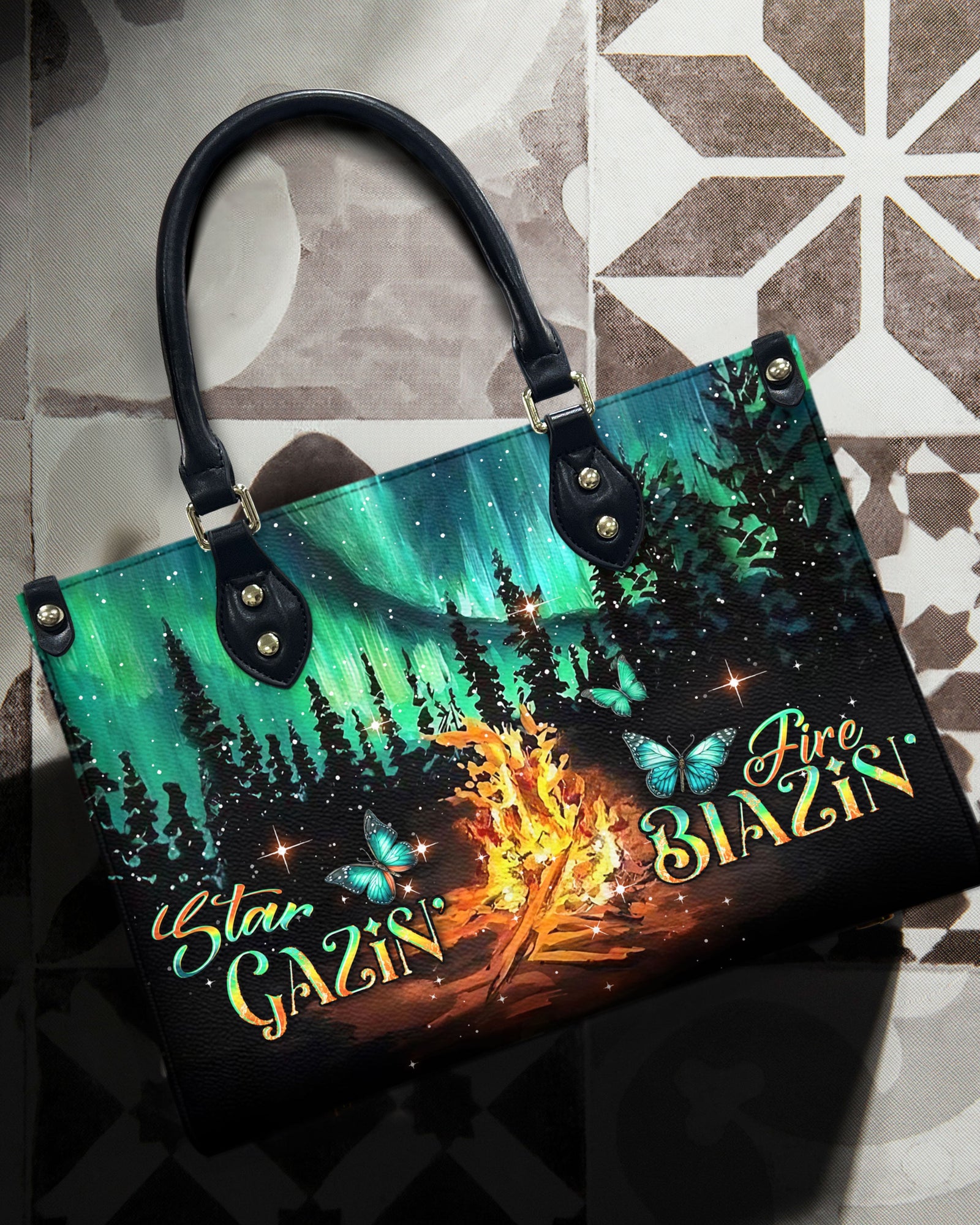 BLISSCORNERS STAR GAZIN' FIRE BLAZIN' LEATHER HANDBAG