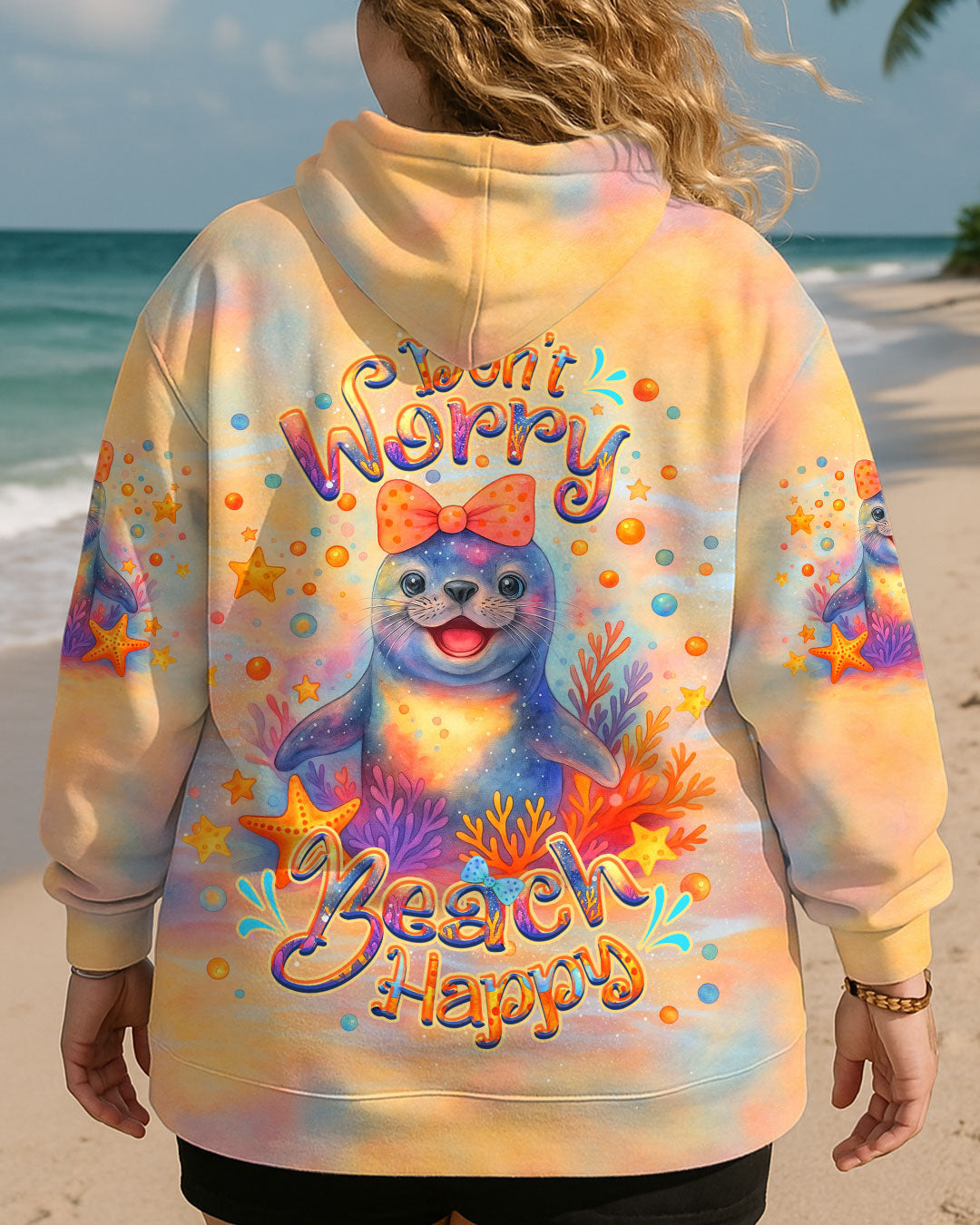 BLISSCORNERS DON'T WORRY BEACH HAPPY SEAL ALL OVER PRINT