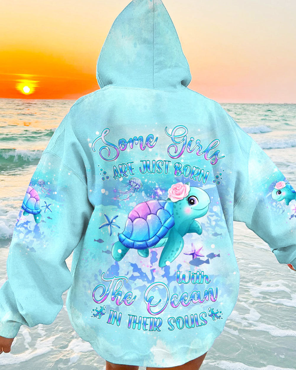 BLISSCORNERS SOME GIRLS ARE JUST BORN TURTLE ALL OVER PRINT