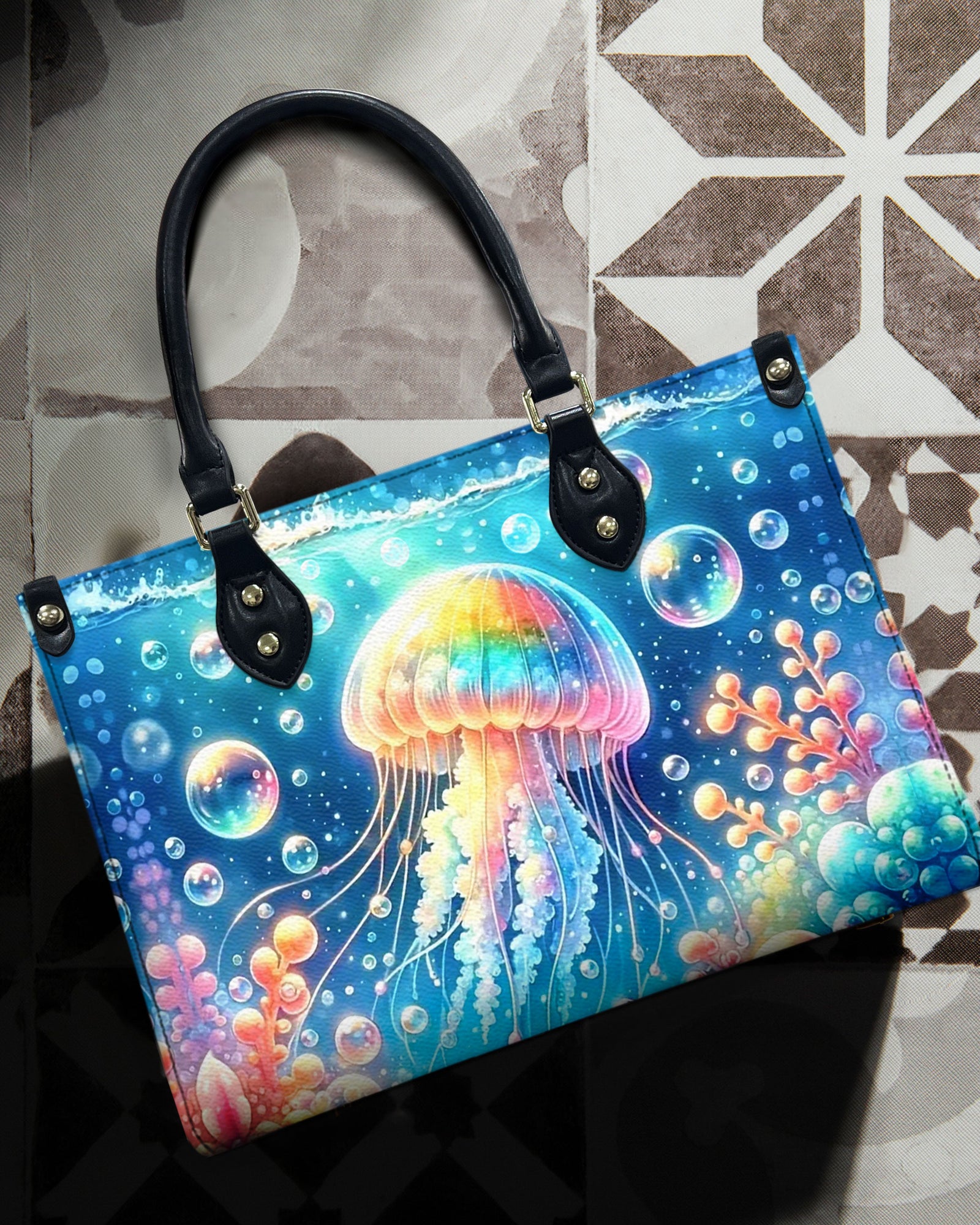 BLISSCORNERS AS FREE AS THE OCEAN LEATHER HANDBAG