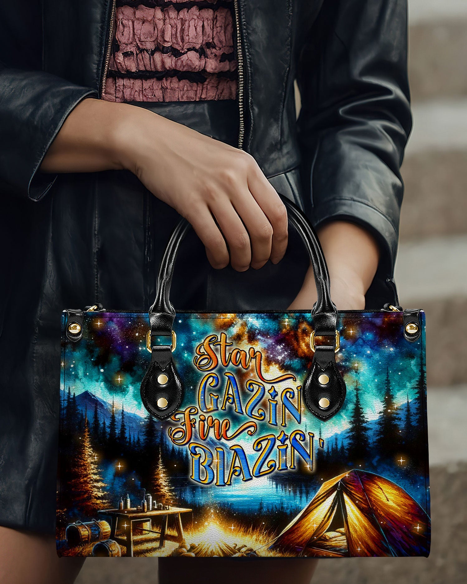 BLISSCORNERS STAR GAZIN' FIRE BLAZIN' LEATHER HANDBAG