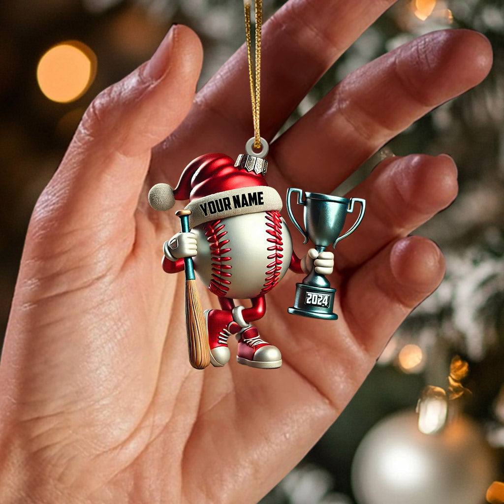 Blisscorners Baseball Champion Christmas Ornament, Personalized Ornament2D Flat LM2211
