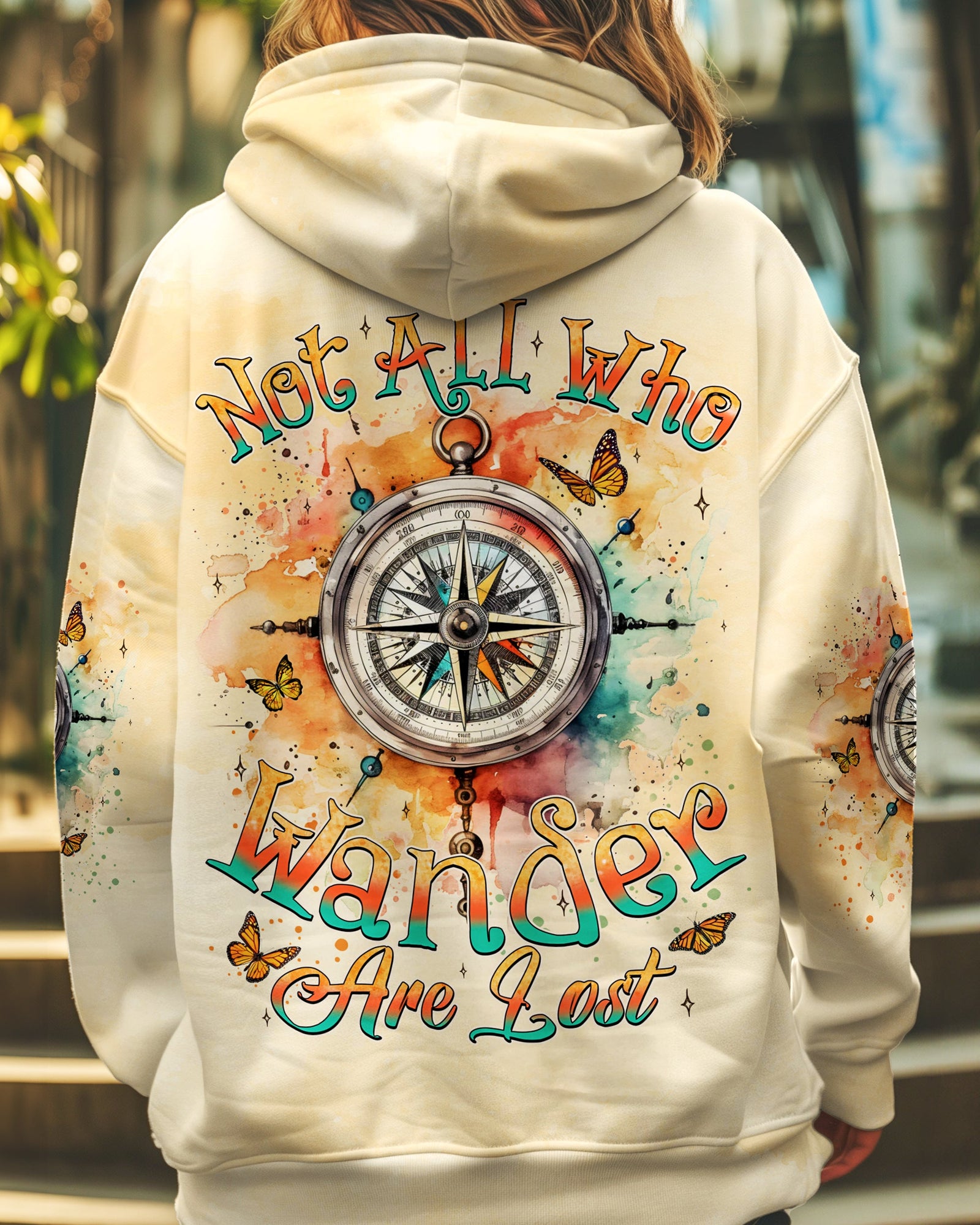 BLISSCORNERS NOT ALL WHO WANDER ARE LOST COMPASS ALL OVER PRINT