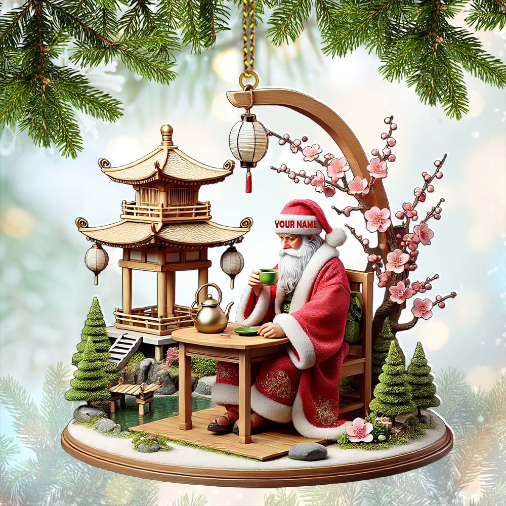 Blisscorners Custom Name Japan Santa Ornament, Japan Lover Christmas Gift542D Flat LM2111