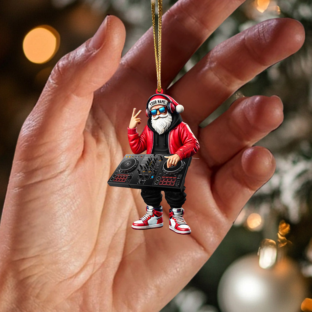 Blisscorners Santa DJ Home Decor Christmas Ornament, Personalized Ornament2D Flat LM2211