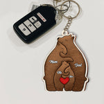 Blisscorners Christmas Bear Family, Custom Name - Personalized Keychain - Gift For Family, Christmas Gift2D Flat LM2211
