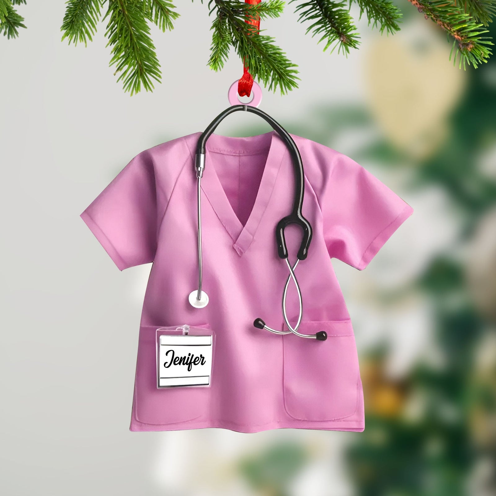 Blisscorners Custom Ornament, Nurse Shirt Shape Ornament, Christmas Decor2D Flat LM2211
