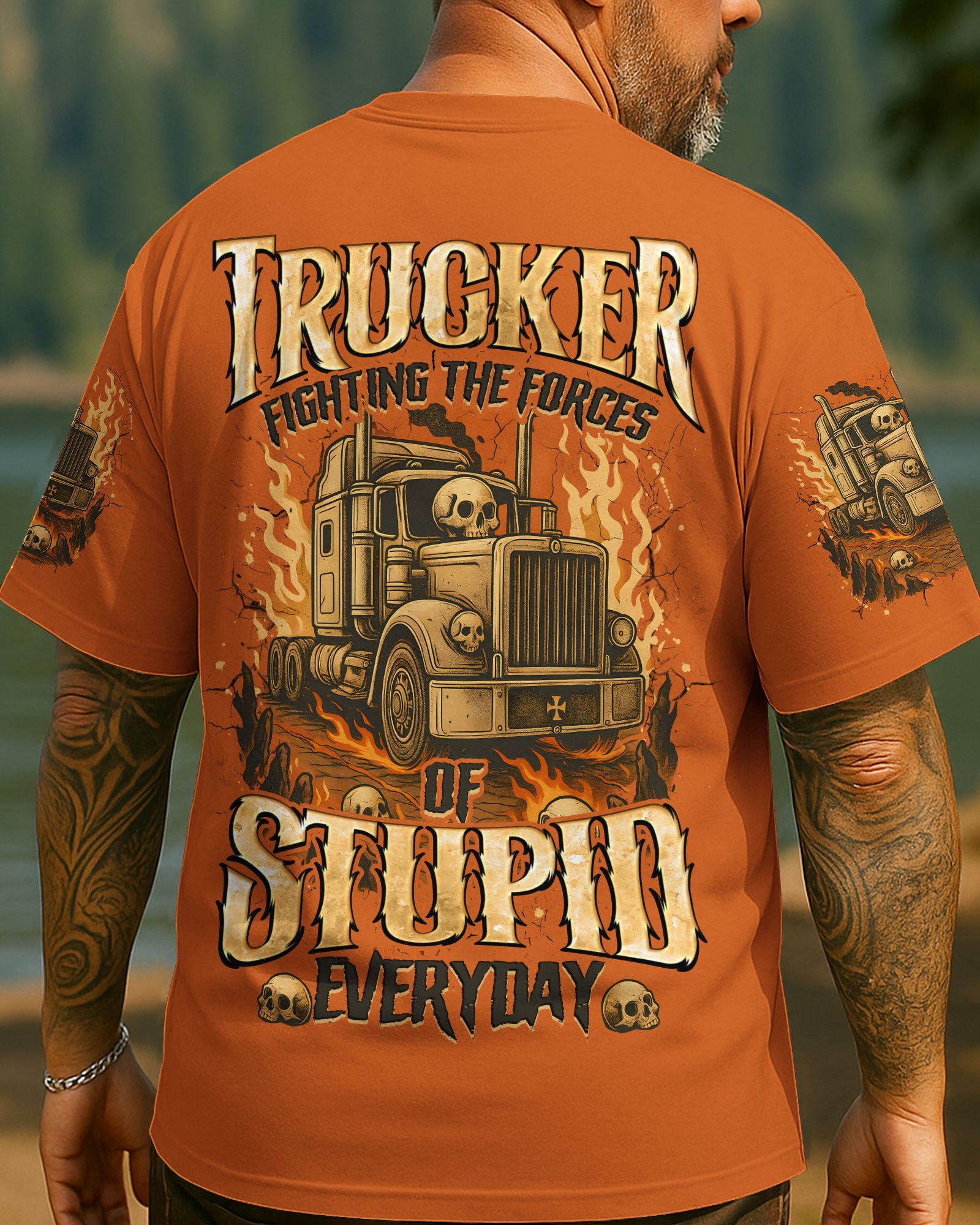 BLISSCORNERS REAL MEN BECOME TRUCKERS ALL OVER PRINT