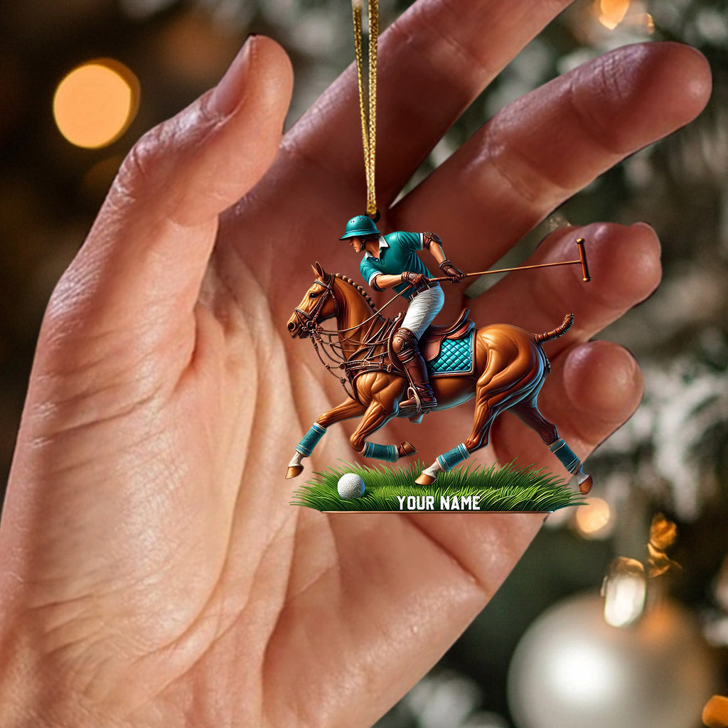 Blisscorners Polo Player Decor Christmas Ornament, Personalized Ornament2D Flat LM2211