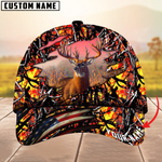 Blisscorners Deer Hunting USA Flag Crack Camouflage Pattern Multicolor Personalized Name 3D Cap