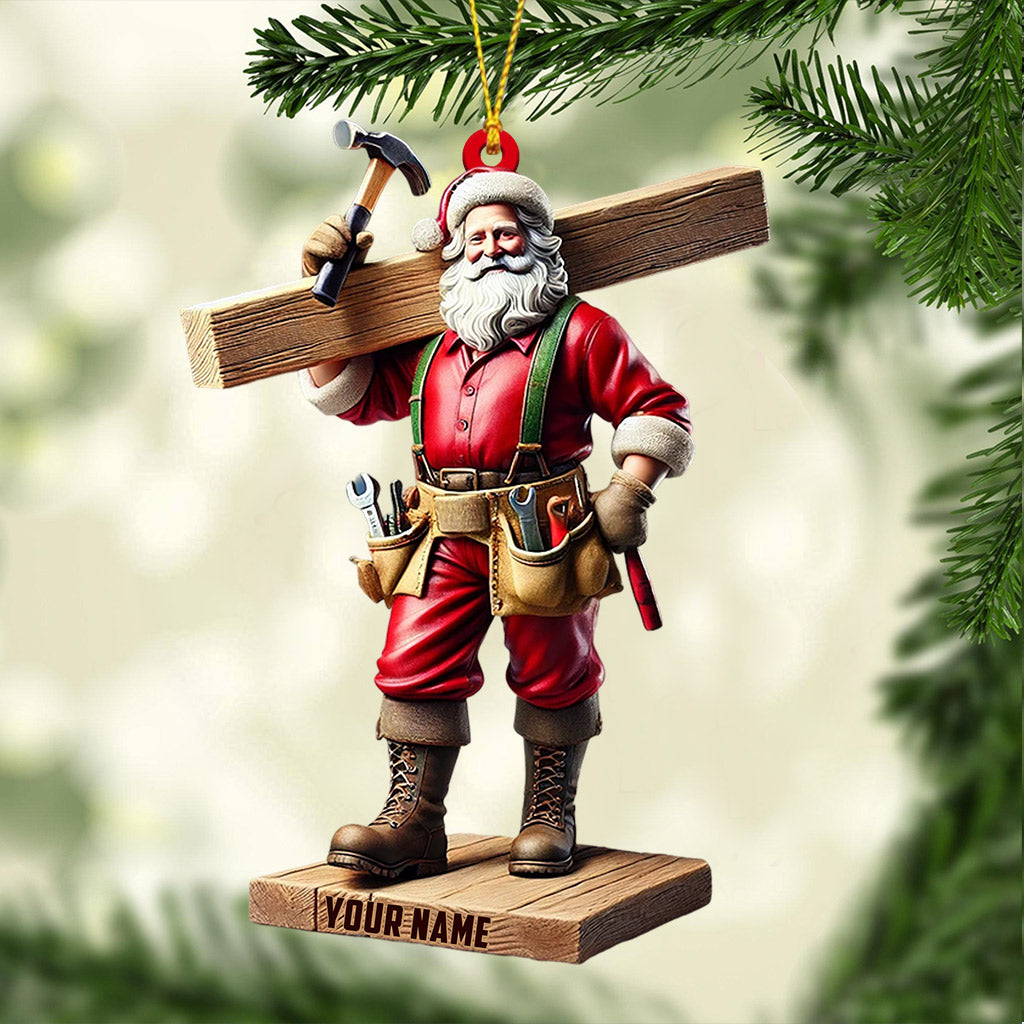 Blisscorners Carpenter Santa Christmas Ornament, Personalized Ornament2D Flat LM2211