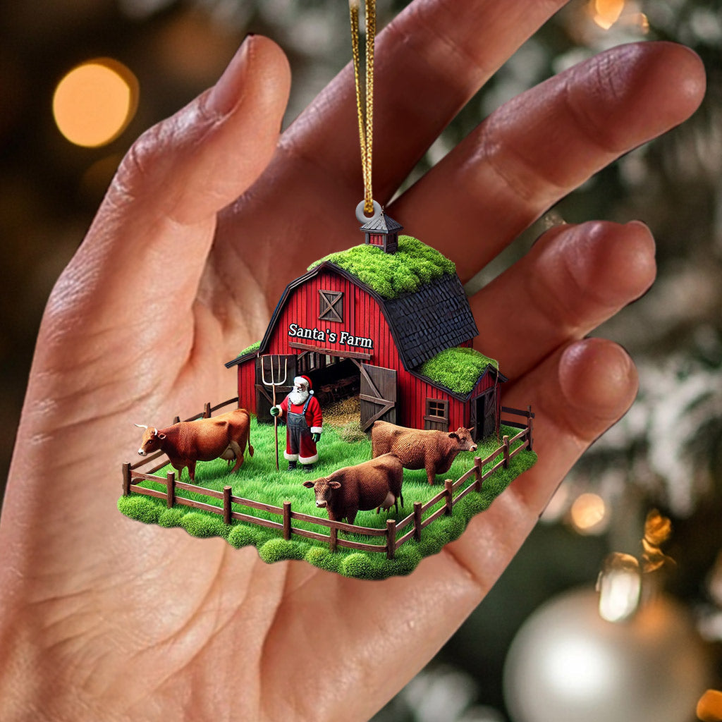 Blisscorners Santa's Farm Christmas Ornament, Personalized Ornament2D Flat LM2211
