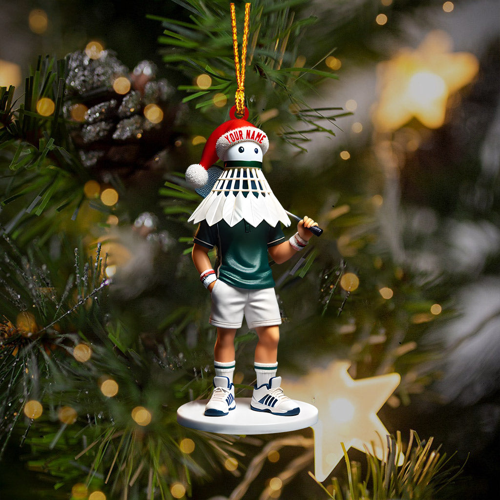 Blisscorners Shuttlecock Badminton Christmas Ornament, Personalized Ornament2D Flat LM2211