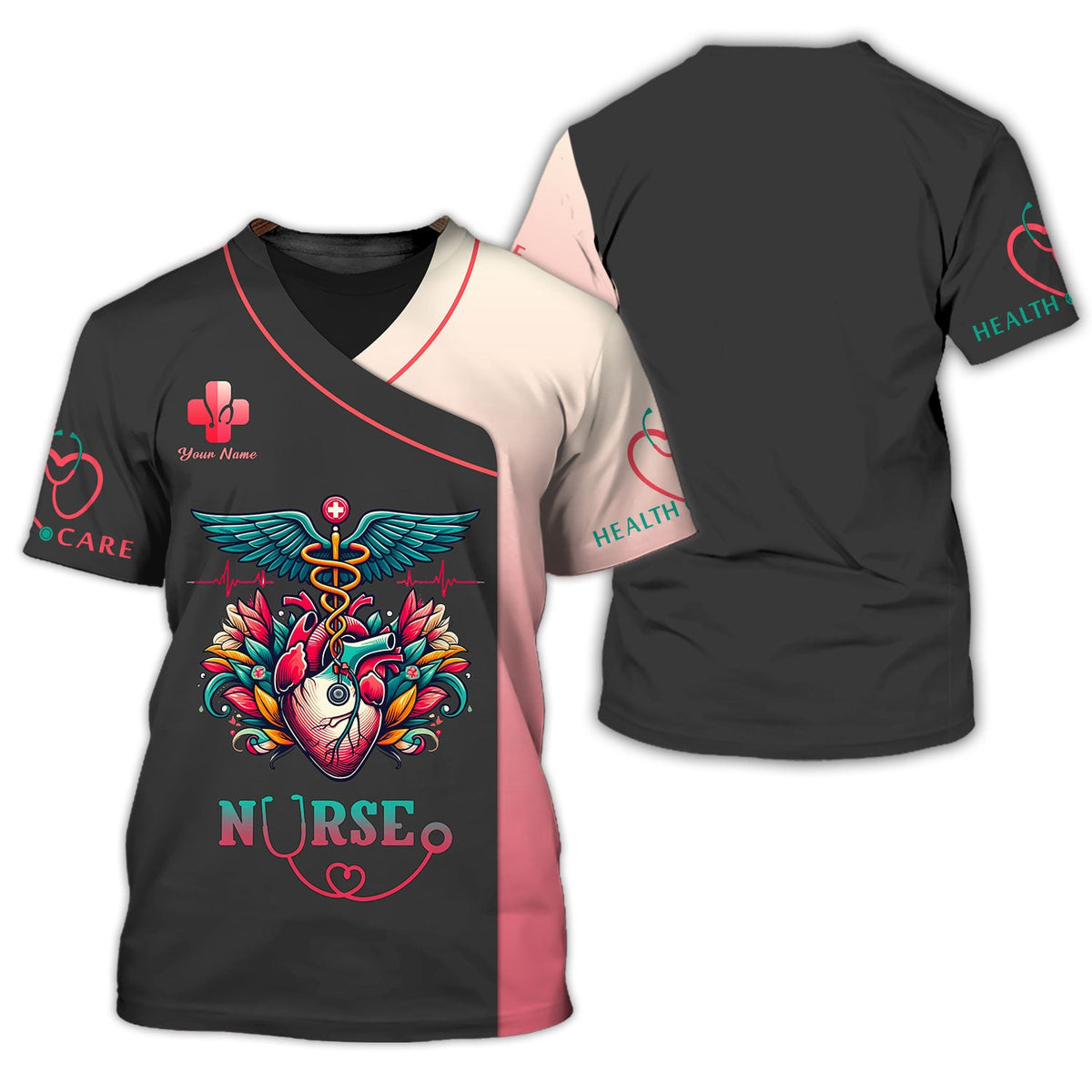 Blisscorners Personalized Nurse Shirt - Honor the Heart of Healthcare