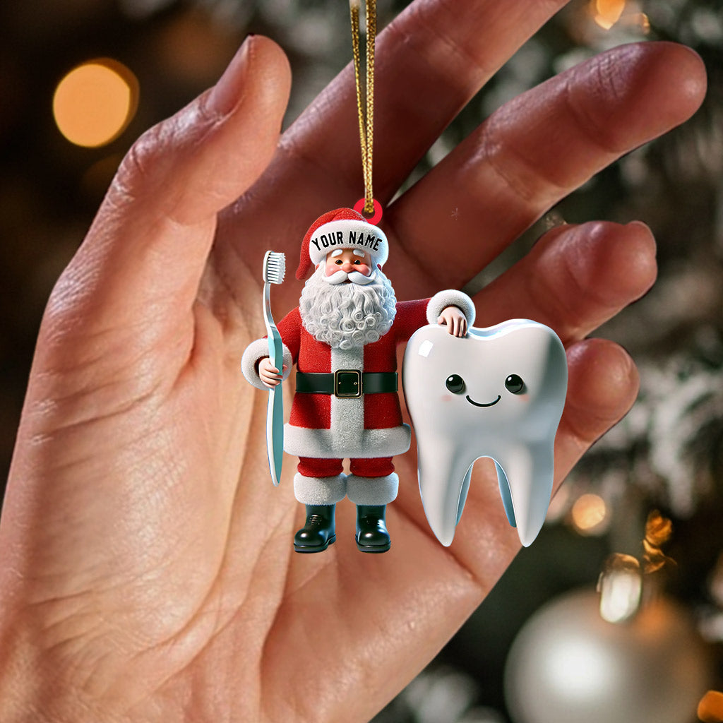 Blisscorners Santa Dentist Christmas Home Decor Christmas Ornament, Personalized Ornament2D Flat LM2211