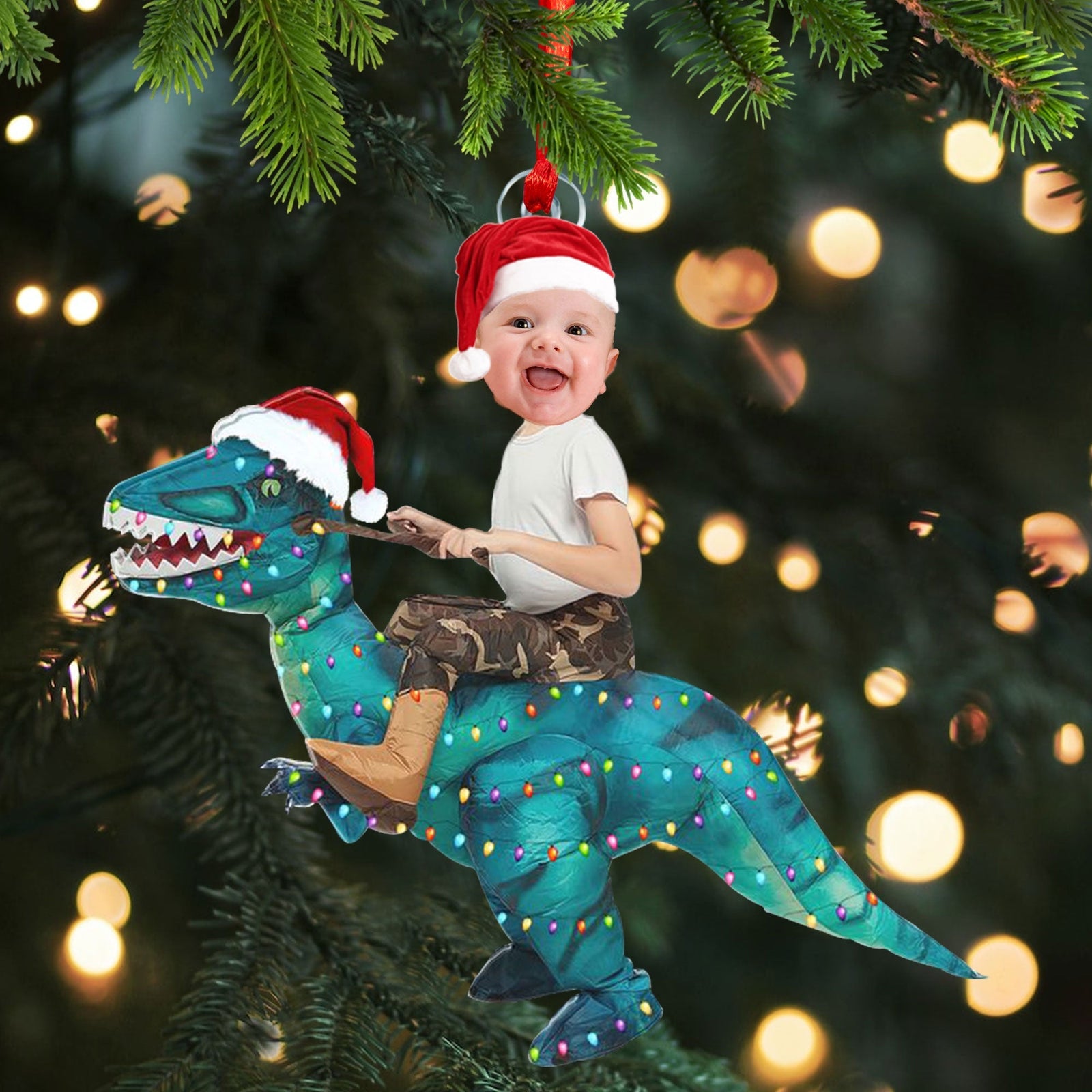 Blisscorners Christmas Kid And Mount - Custom Photo, Personalized Acrylic Ornament - Gift For Christmas, Family Gift2D Flat LM2111