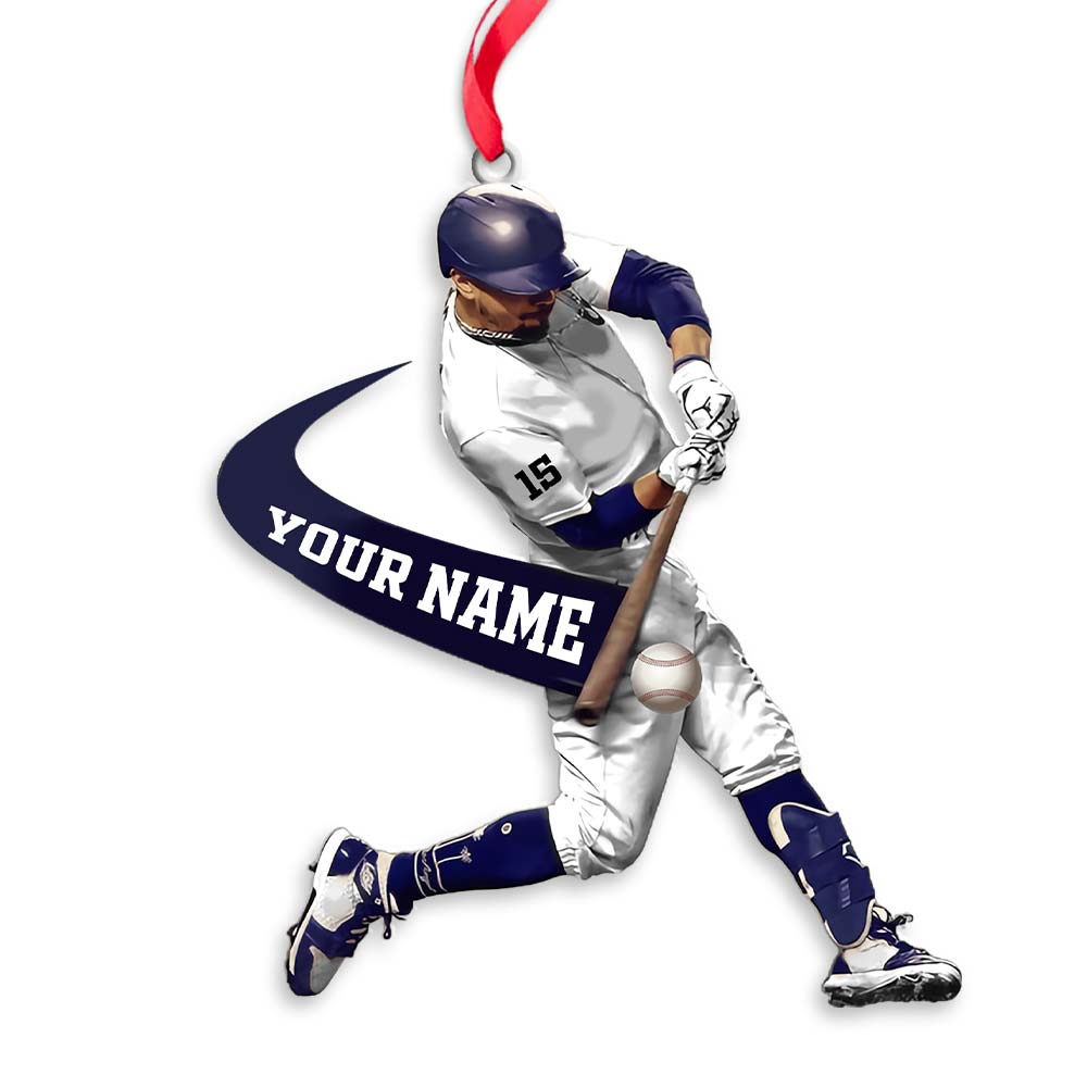 Blisscorners Custom Name Baseball Ornament, Christmas Gift for Baseball Lover2D Flat LM2111