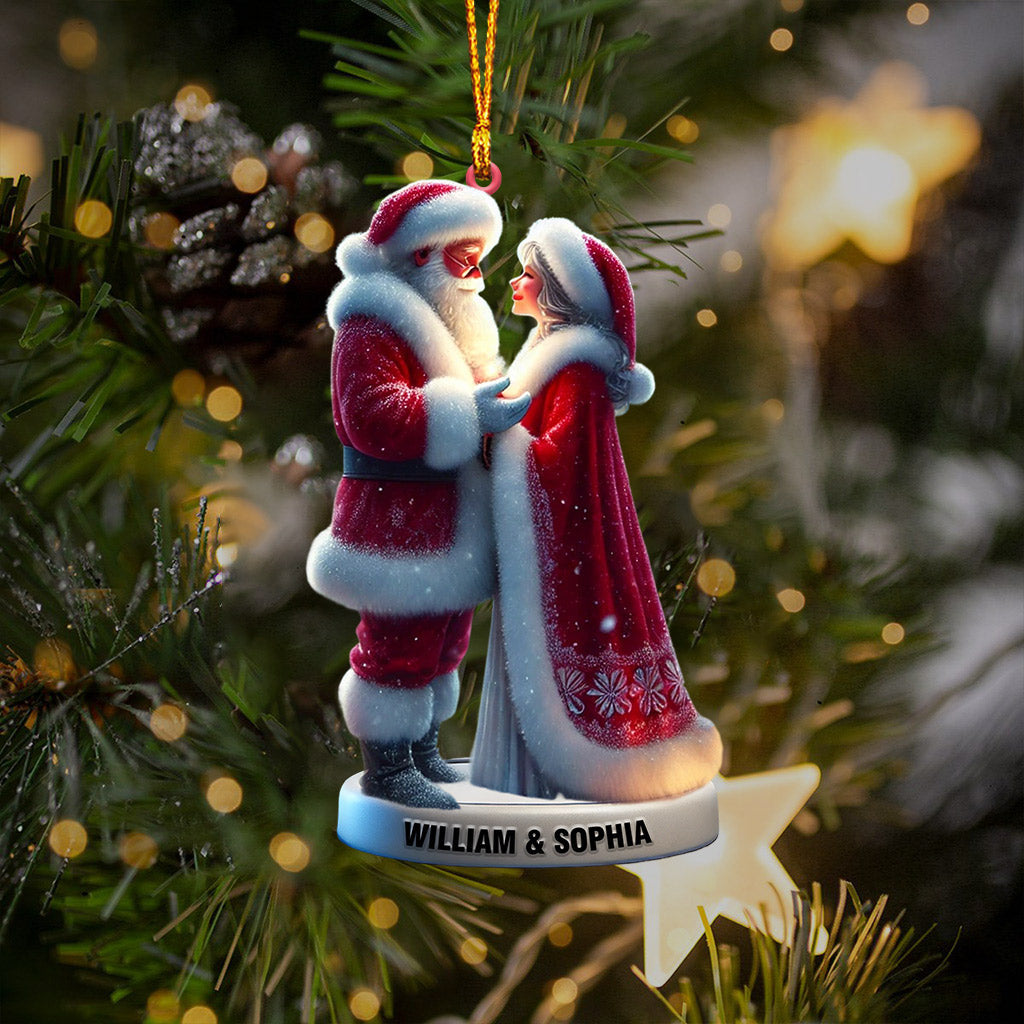 Blisscorners Santa Couple Christmas Ornament, Personalized Ornament2D Flat LM2211