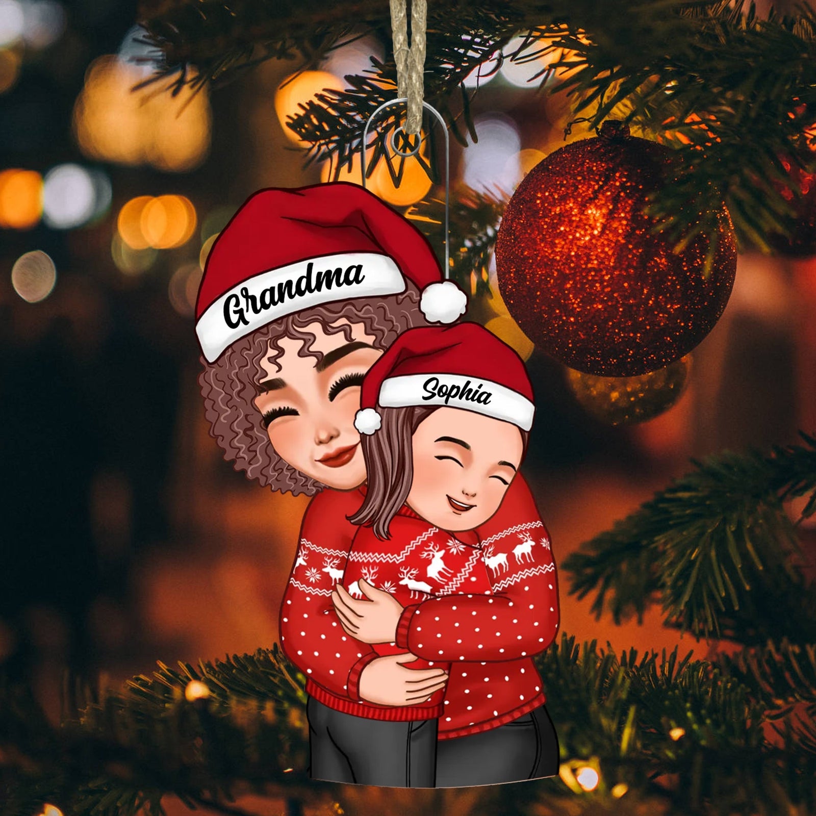 Blisscorners Grandma Hugging Kid Baby Custom Appearances And Names2D Flat LM2111