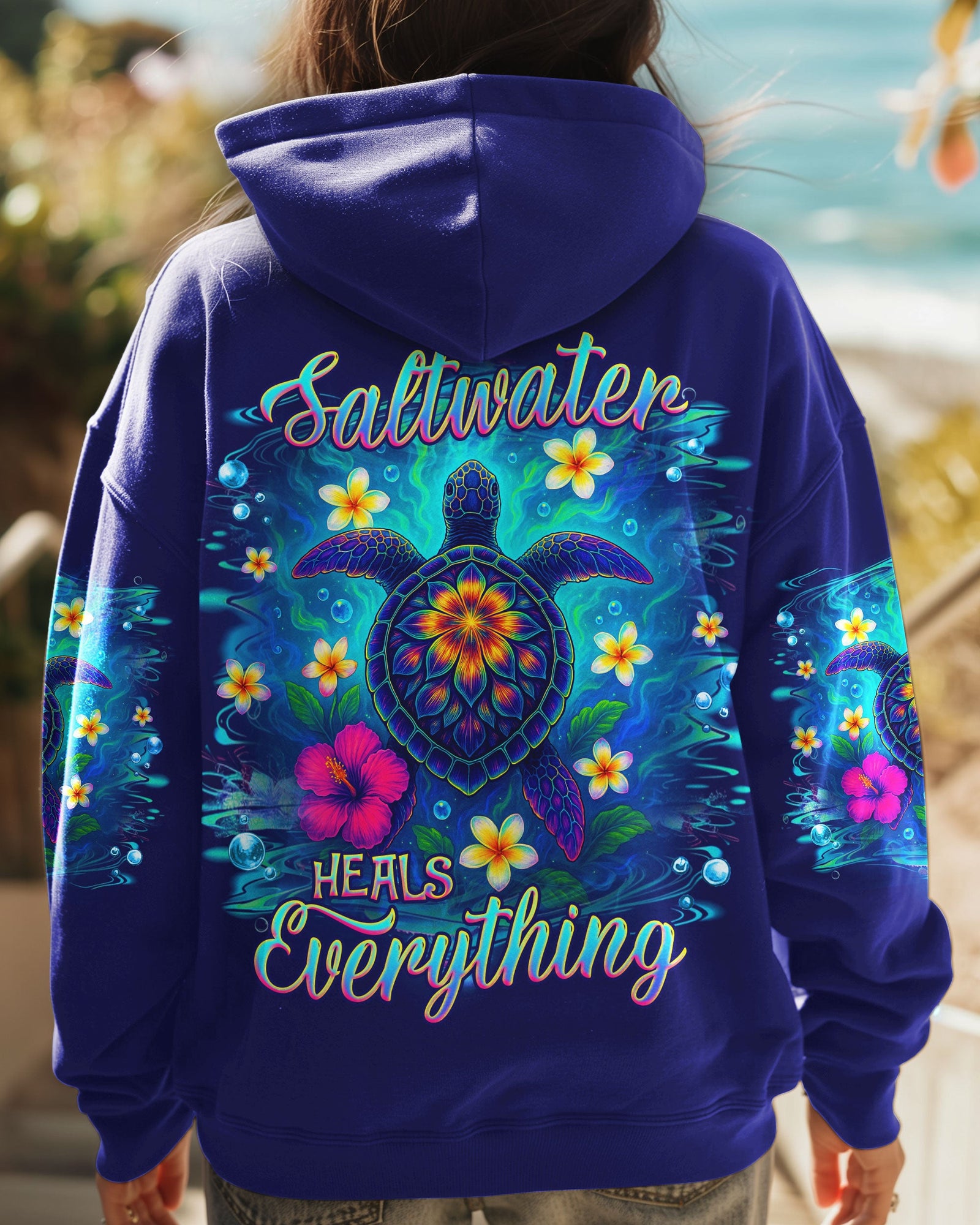 BLISSCORNERS SALTWATER HEALS EVERYTHING TURTLE ALL OVER PRINT