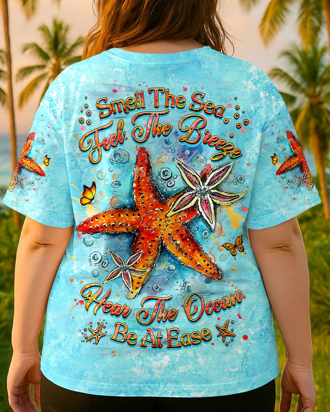 BLISSCORNERS SMELL THE SEA FEEL THE BREEZE STARFISH ALL OVER PRINT