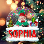 Blisscorners Baby And Snow - Custom Photo And Name, Personalized Acrylic Ornament - Gift For Christmas, Family Gift2D Flat LM2111