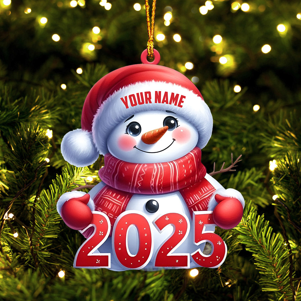 Blisscorners Cute Snowman 2025 Christmas Ornament, Personalized Ornament2D Flat LM2211