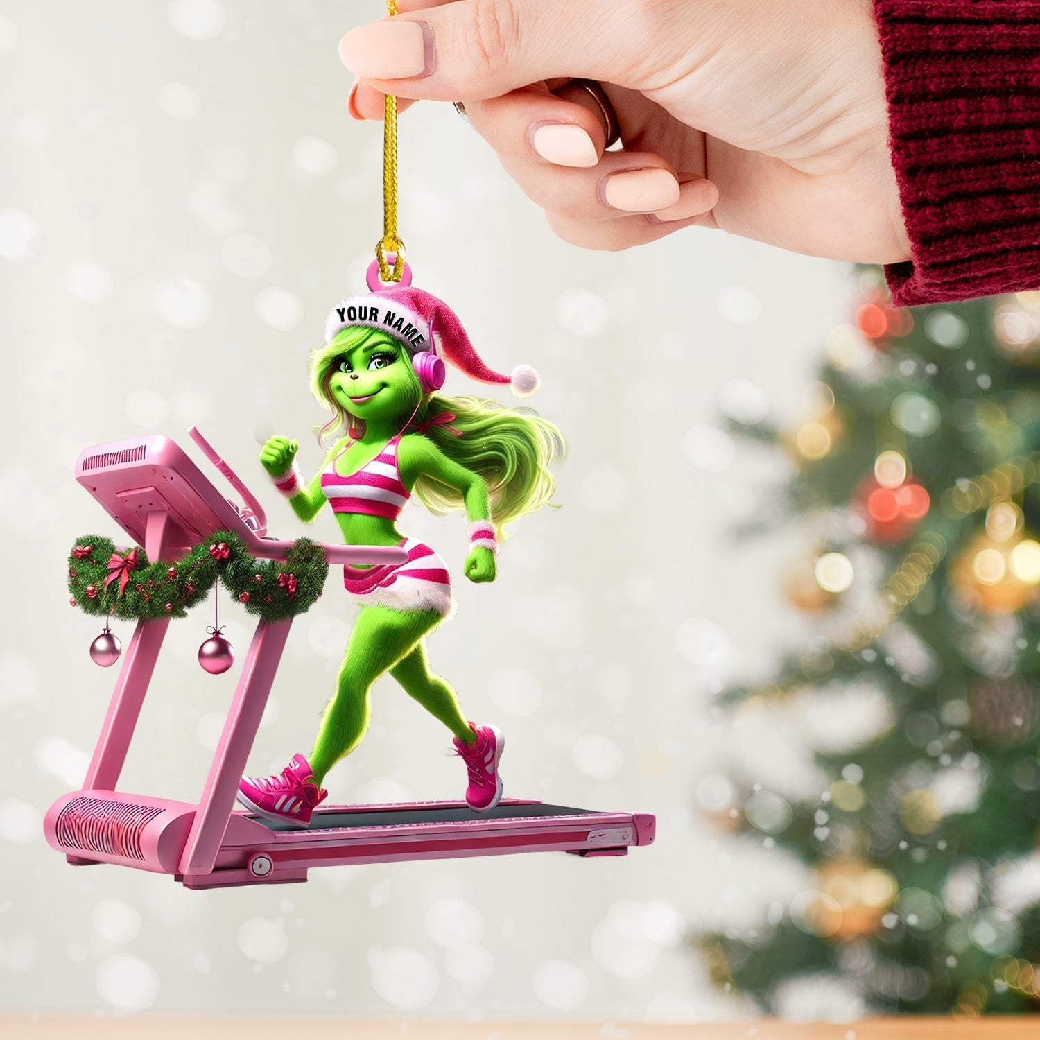 Blisscorners ELF Treadmill Decor Christmas Ornament, Personalized Ornament2D Flat LM2211