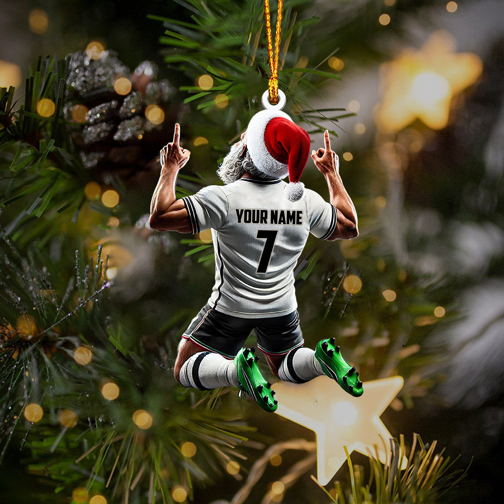 Blisscorners Santa Football Player Christmas Ornament, Personalized Ornament2D Flat LM2211
