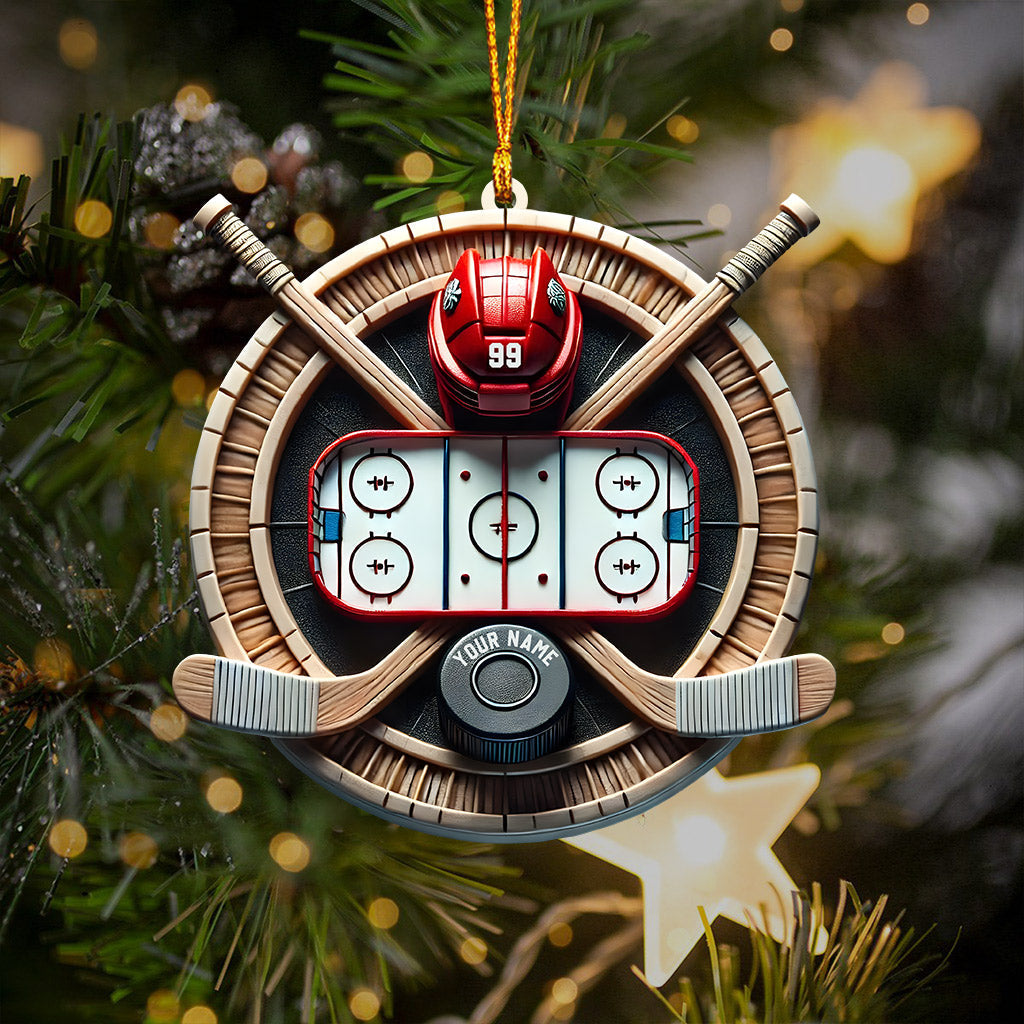 Blisscorners Hockey Christmas Ornament, Personalized Ornament2D Flat LM2211