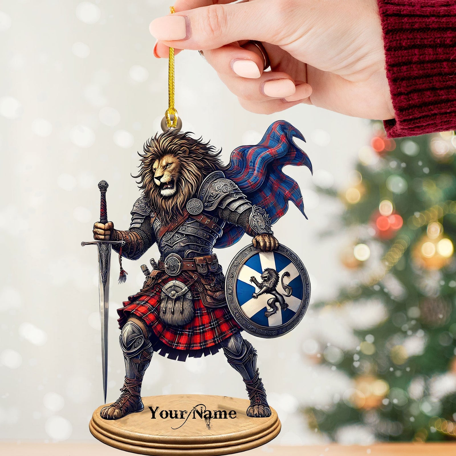 Blisscorners Custom Scotland Lion Ornament, Personalized Ornament2D Flat LM2211