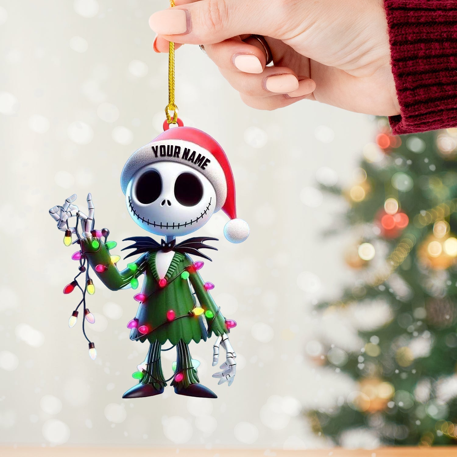 Blisscorners Christmas Ghost Home Decor Christmas Ornament, Personalized Ornament2D Flat LM2211