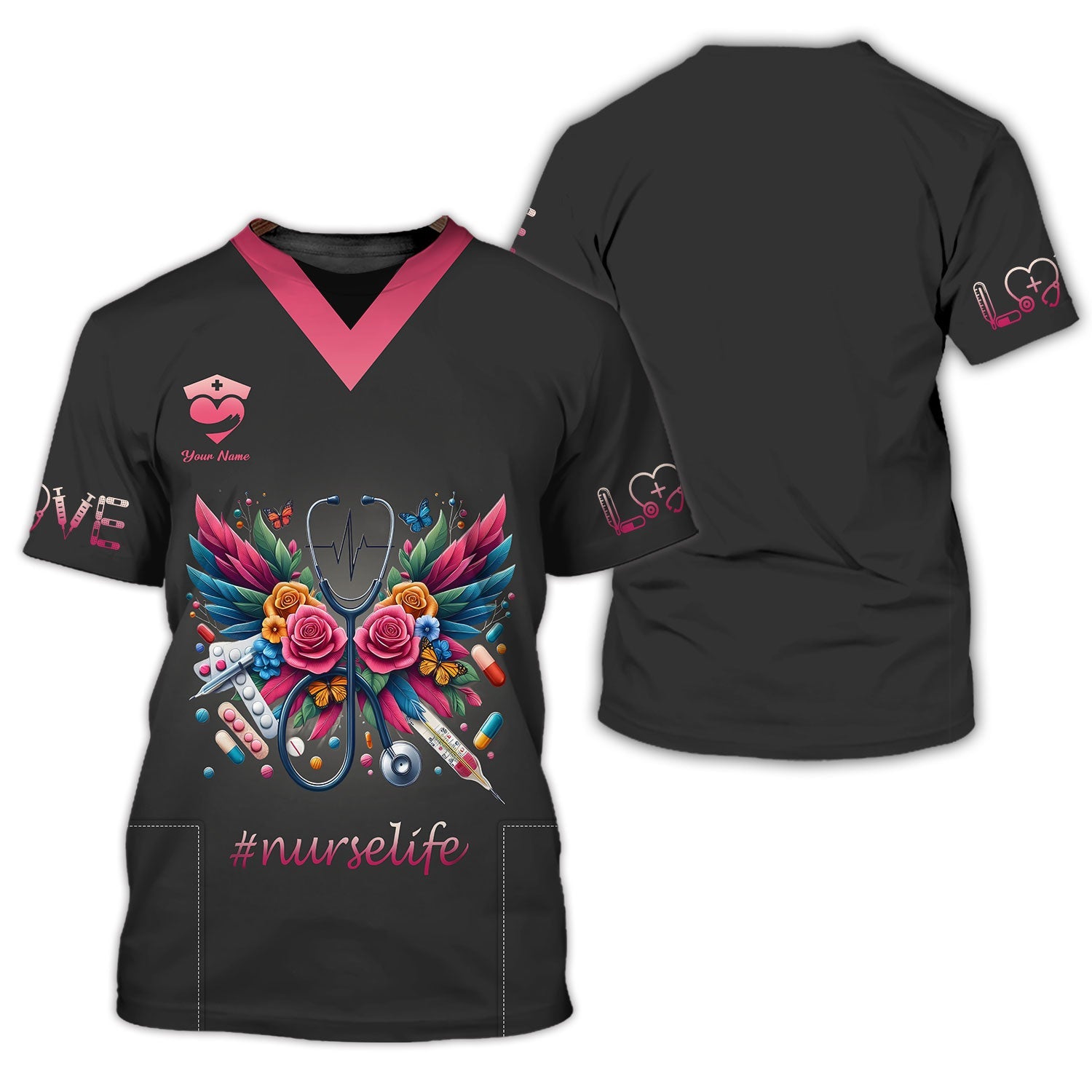 Blisscorners Personalized Nurse Shirt - Vibrant Care and Compassion