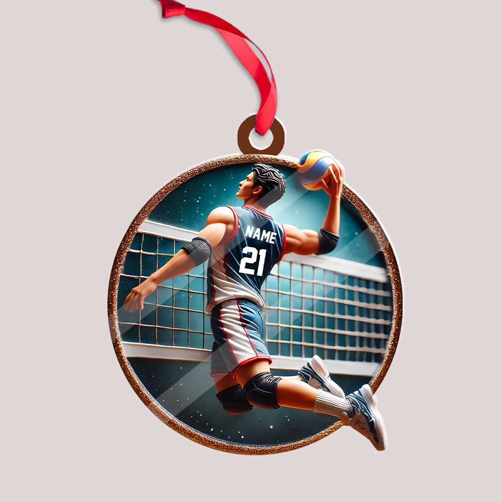 Blisscorners Custom Name and Number Handball Ornament, Christmas Gift for Handball Lover72D Flat LM2211