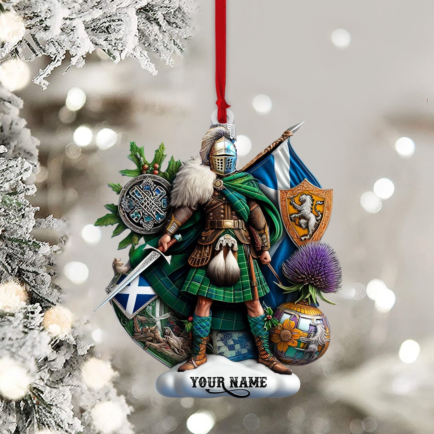 Blisscorners Scotland Lover Home Decor Christmas Ornament, Personalized Ornament2D Flat LM2211