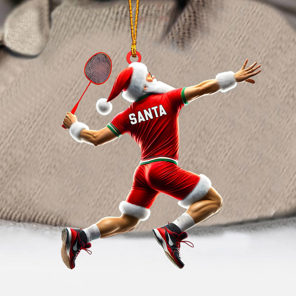 Blisscorners Santa Badminton Christmas Ornament, Personalized Ornament2D Flat LM2211