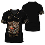 Blisscorners Personalized Nurse Shirt - Classic Medical Symbols Design for Healthcare Professionals