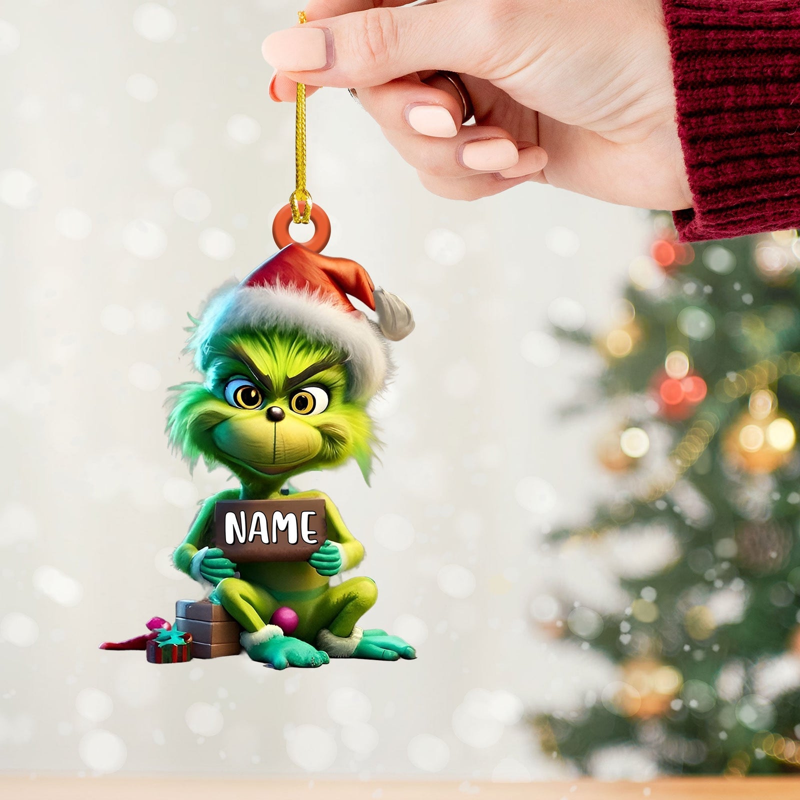 Blisscorners Custom Funny ELF Ornament, Personalized Ornament2D Flat LM2211