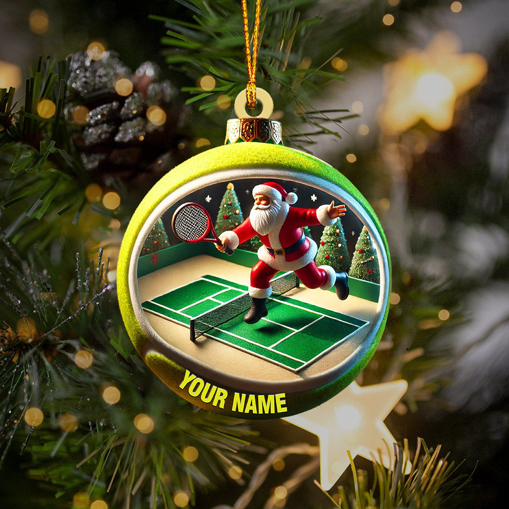 Blisscorners Tennis Santa Decor Christmas Ornament, Personalized Ornament2D Flat LM2211