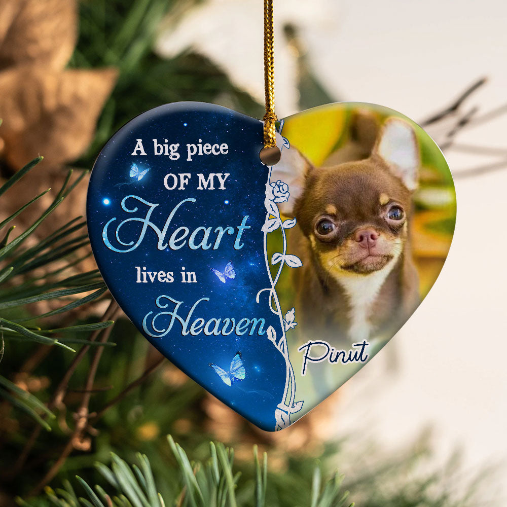 Blisscorners The Hardest Goodbye - Personalized Heart Ceramic Ornament - Gift For Pet Lover2D Flat LM2111