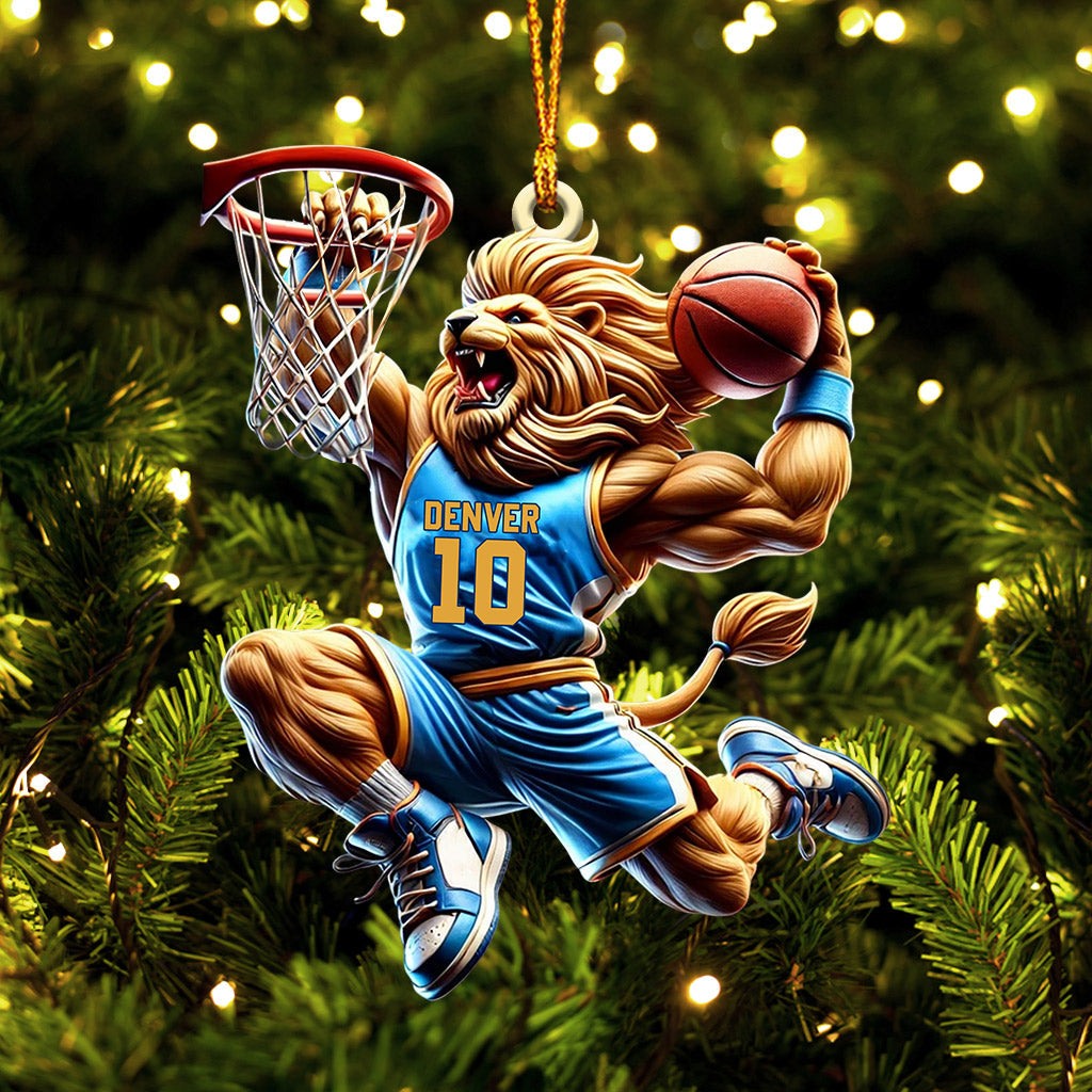 Blisscorners Lion Basketball Christmas Ornament, Personalized Ornament2D Flat LM2211