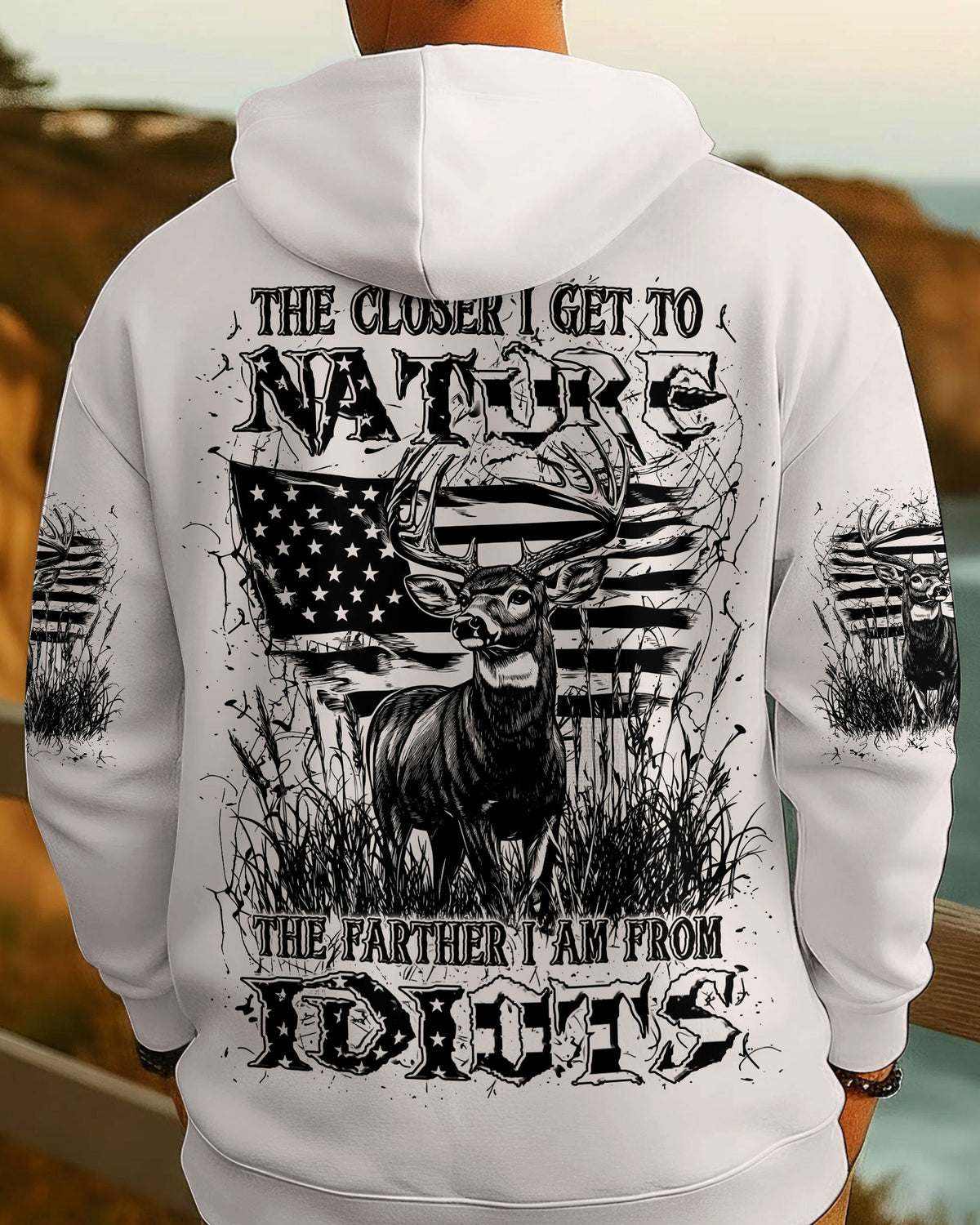 BLISSCORNERS THE CLOSER I GET TO NATURE DEER HUNTING ALL OVER PRINT