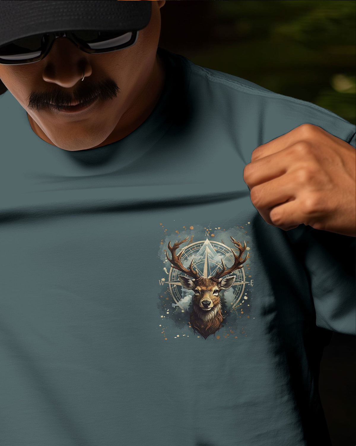 BLISSCORNERS NOT ALL WHO WANDER ARE LOST DEER COMPASS ALL OVER PRINT