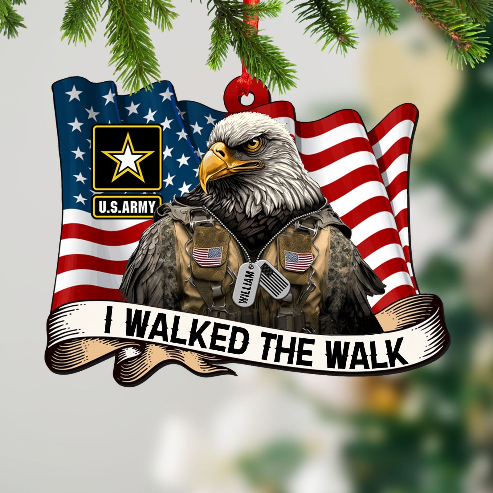 Blisscorners U.S Army, I Walked The Walk - Personalized Acrylic Ornament - Veterans Gift2D Flat LM2111