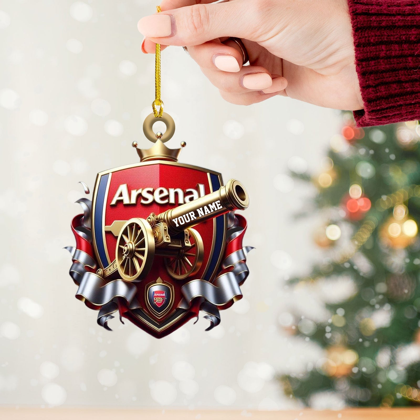 Blisscorners Custom Arsenal FC Lover Ornament, Personalized Ornament2D Flat LM2211