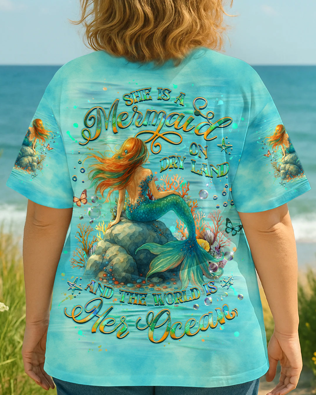 BLISSCORNERS SHE IS A MERMAID ALL OVER PRINT