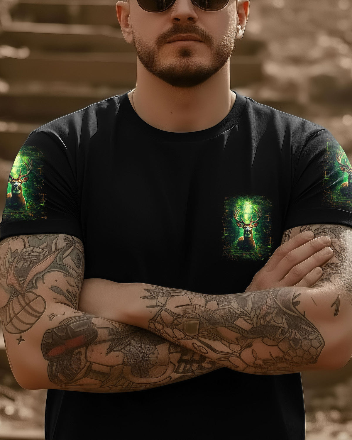 BLISSCORNERS AND INTO THE FOREST I GO DEER ALL OVER PRINT