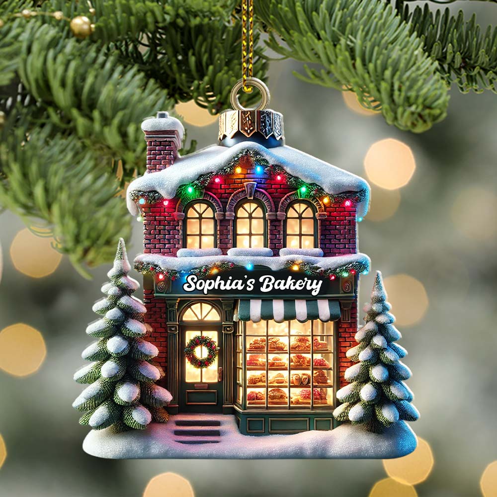 Blisscorners Custom Christmas House Ornament, Personalized Ornament2D Flat LM2211