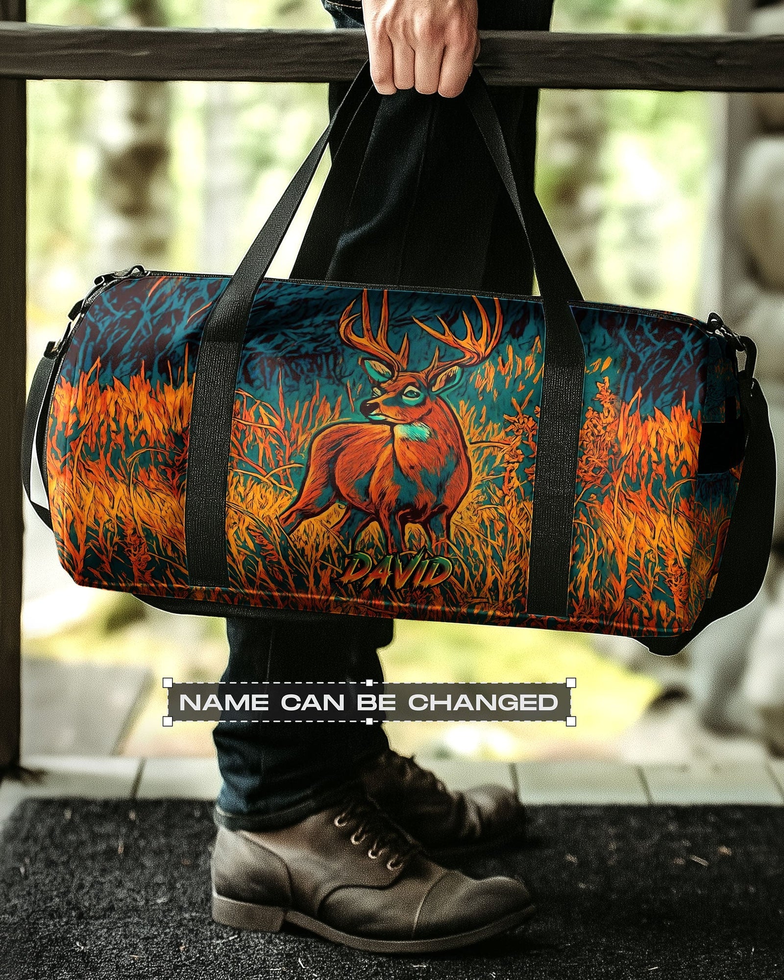 BLISSCORNERS DEER FOREST PAINTING TRAVELLING BAG