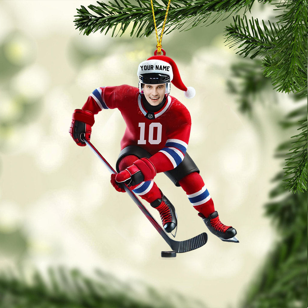 Blisscorners Hockey Christmas Home Decor Christmas Ornament, Personalized Ornament2D Flat LM2211